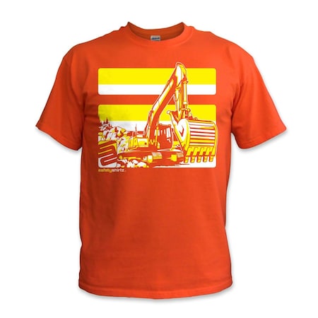 Safetyshirtz Excavator High Visibility Tee, Orange, L 39010101L